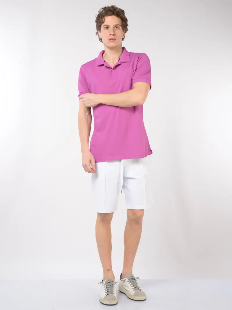 polo da uomo Sun68 in piquet con logo VIOLA miniatura 2