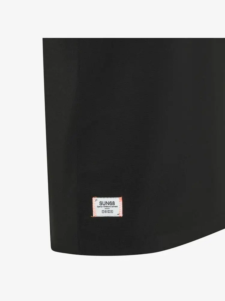 polo nera uomo logo sul fondo miniatura 2