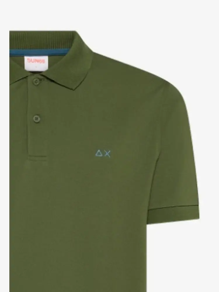 polo verde militare uomo mini logo miniatura 2