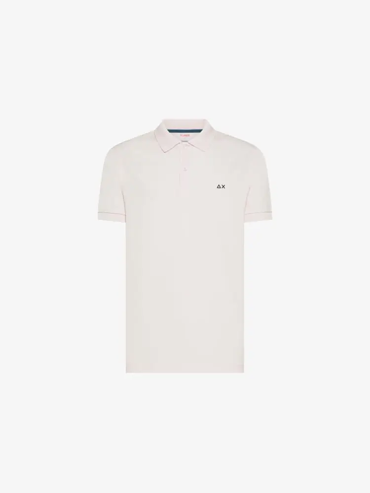 poloro rosa chiaro uomo logo sul petto