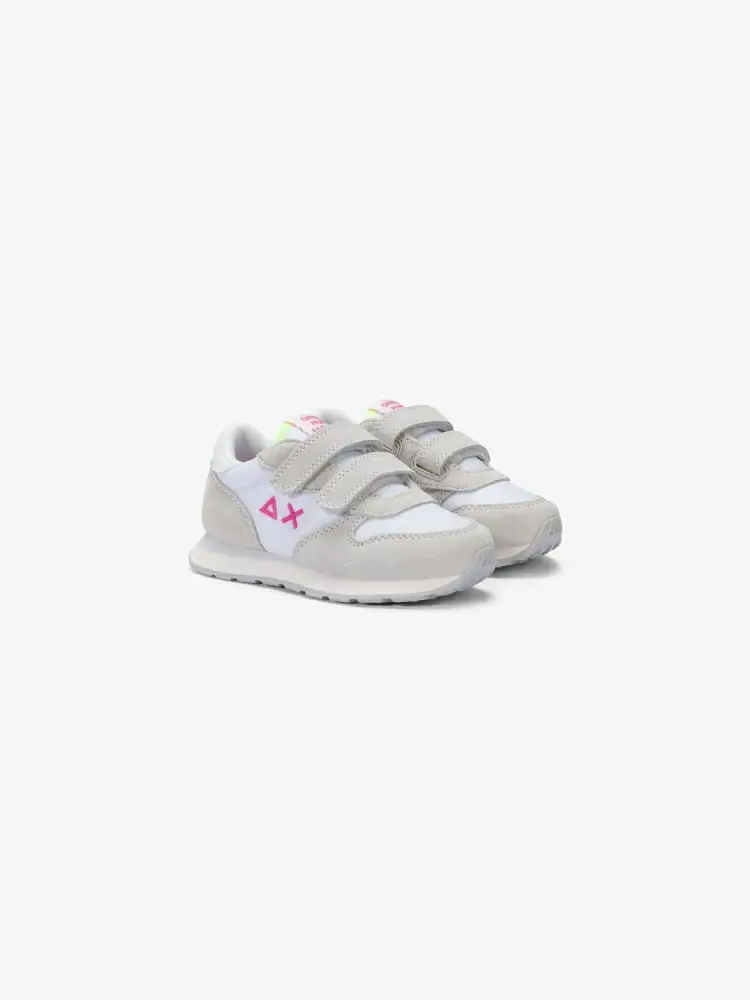 scarpe bianche bambina logo sul lato miniatura 3