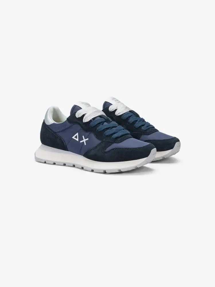 scarpe blu navy donna dettagli silver con logo miniatura 2
