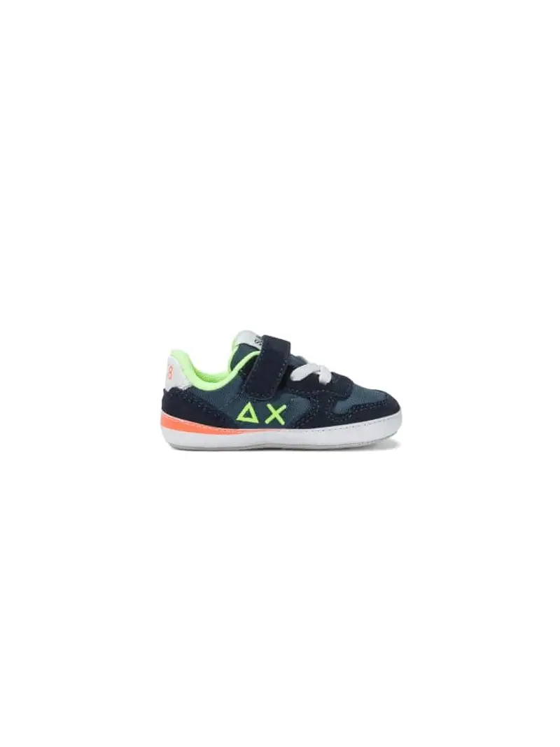 Sun68 scarpe blu navy neonato da culla logo sul lato