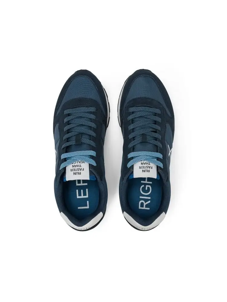 scarpe blu navy uomo logo sul lato miniatura 2