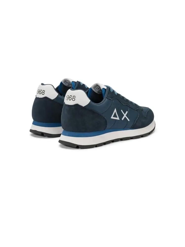 scarpe blu navy uomo logo sul lato miniatura 3