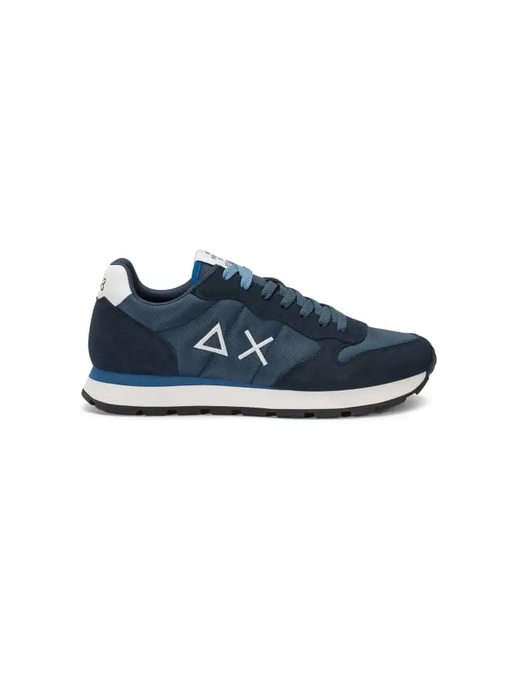 scarpe blu navy uomo logo sul lato