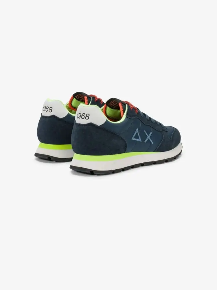 scarpe blu navy uomo logo sul lato miniatura 2