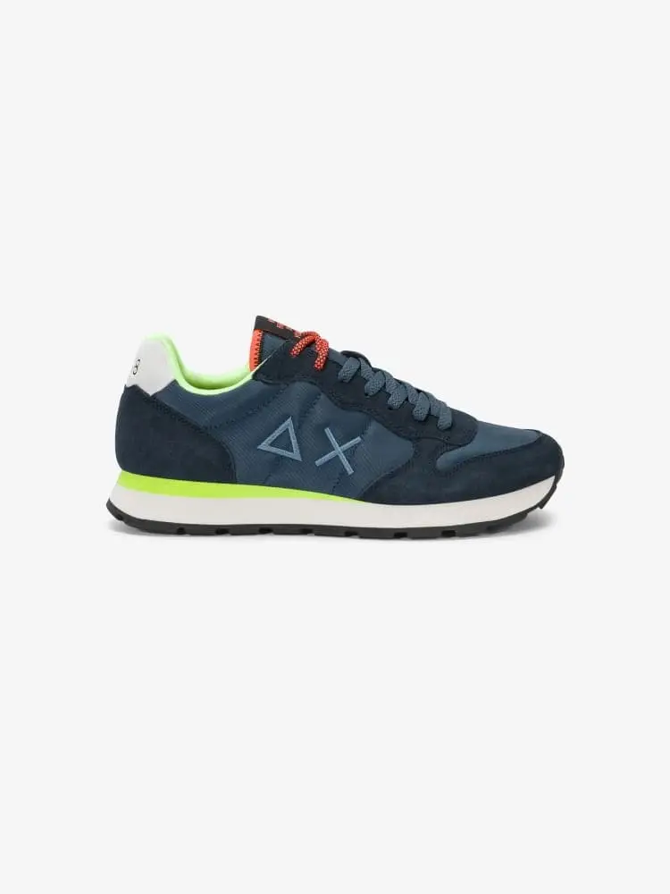 scarpe blu navy uomo logo sul lato