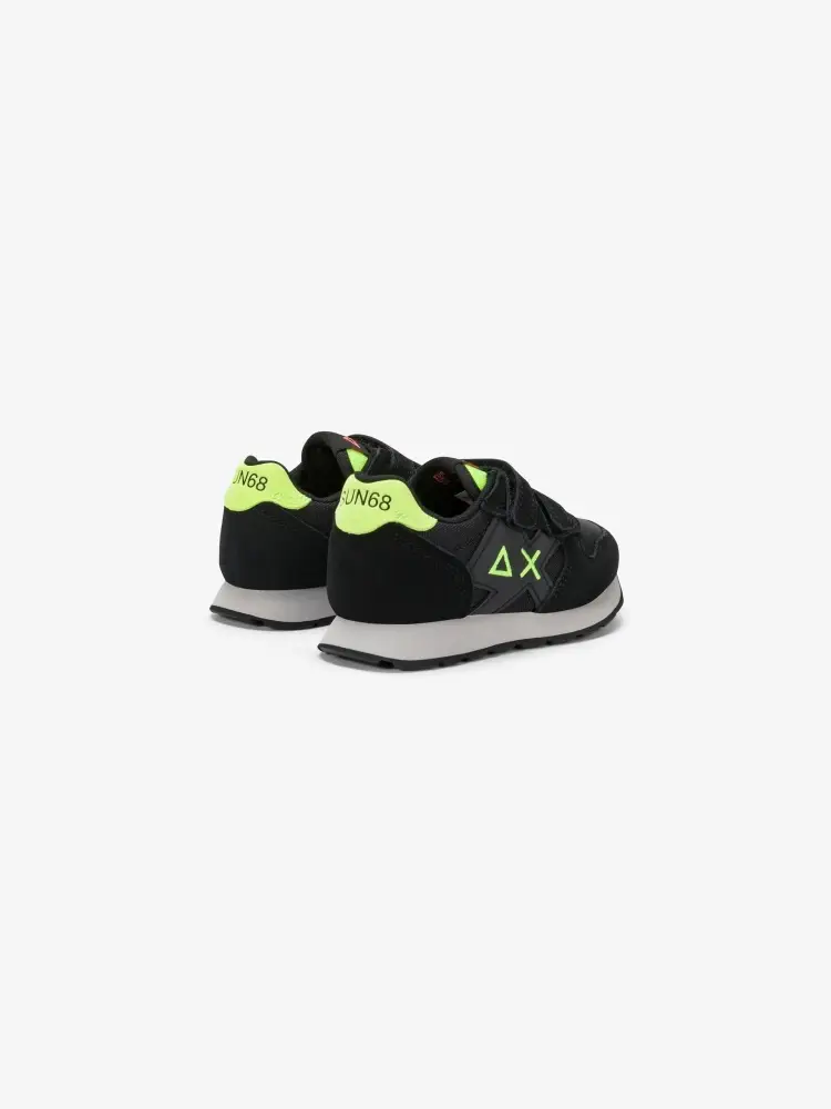 scarpe nere bambino in suede e nylon logo sul lato miniatura 3