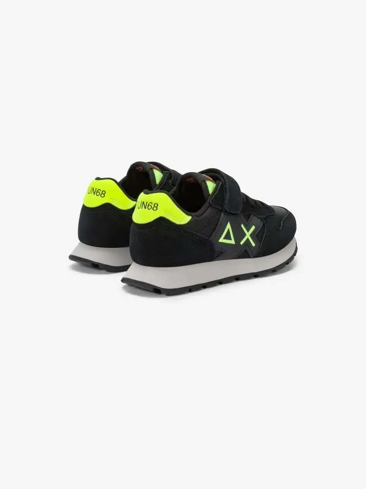 scarpe nere bambino in suede e nylon logo sul lato miniatura 3