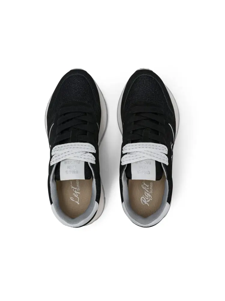 scarpe nere donna ally glitter con logo miniatura 2