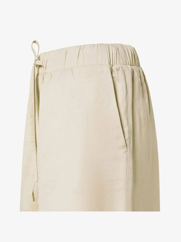 shorts beige donna logo sul lato miniatura 2