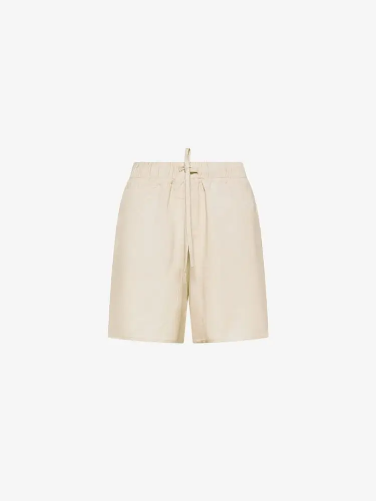 shorts beige donna logo sul lato