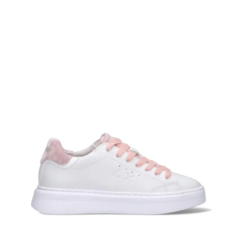 Sneaker donna bianca/rosa in pelle Vario