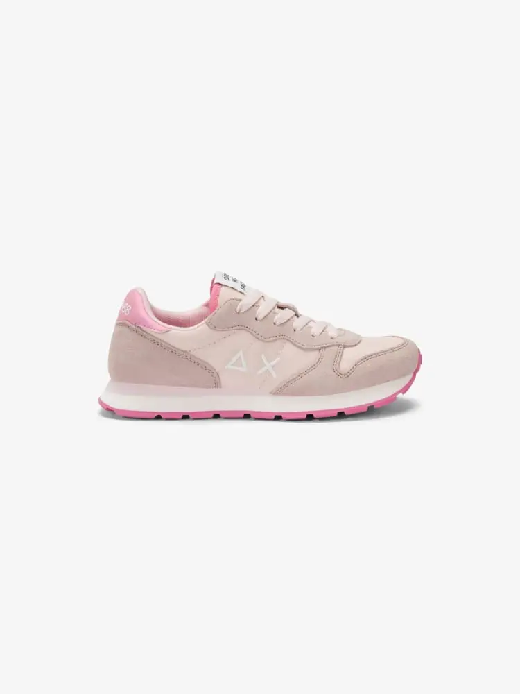 sneakers ally solid junior in ecopelle e camoscio rosa