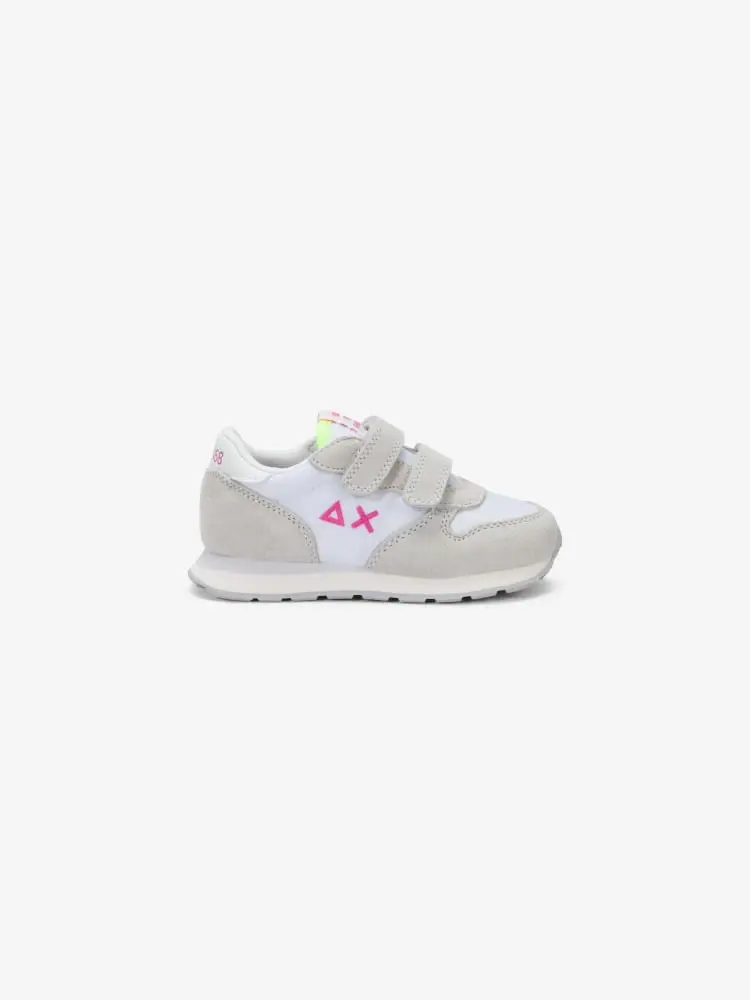 sneakers ally solid kids in ecopelle e camoscio bianca