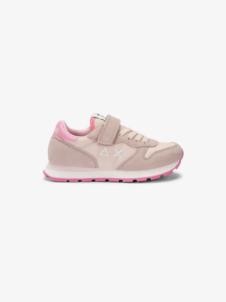 sneakers ally solid kids in ecopelle e camoscio rosa