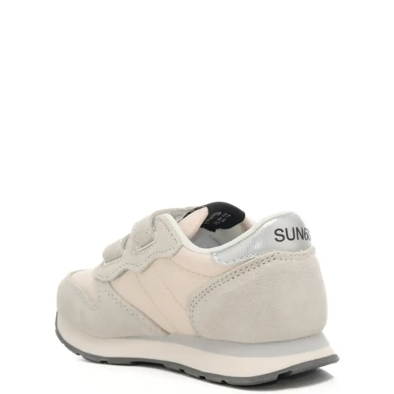 sneakers da bambina con logo ricamato sulla parte esterna bianco panna miniatura 3