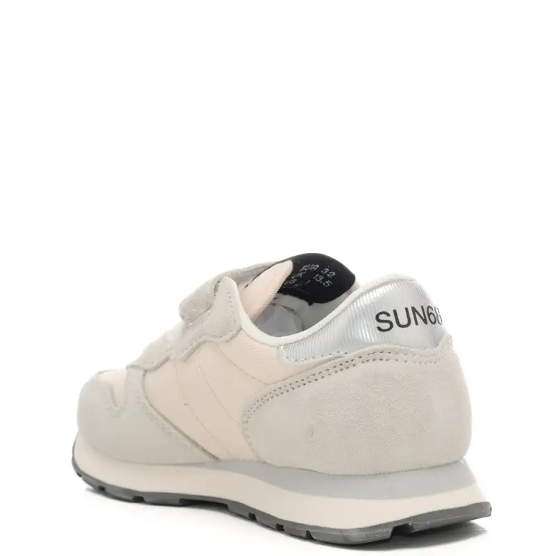 sneakers da bambina con logo ricamato sulla parte esterna bianco panna miniatura 3