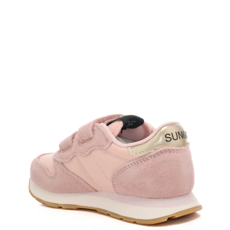sneakers da bambina con logo ricamato sulla parte esterna rosa miniatura 3