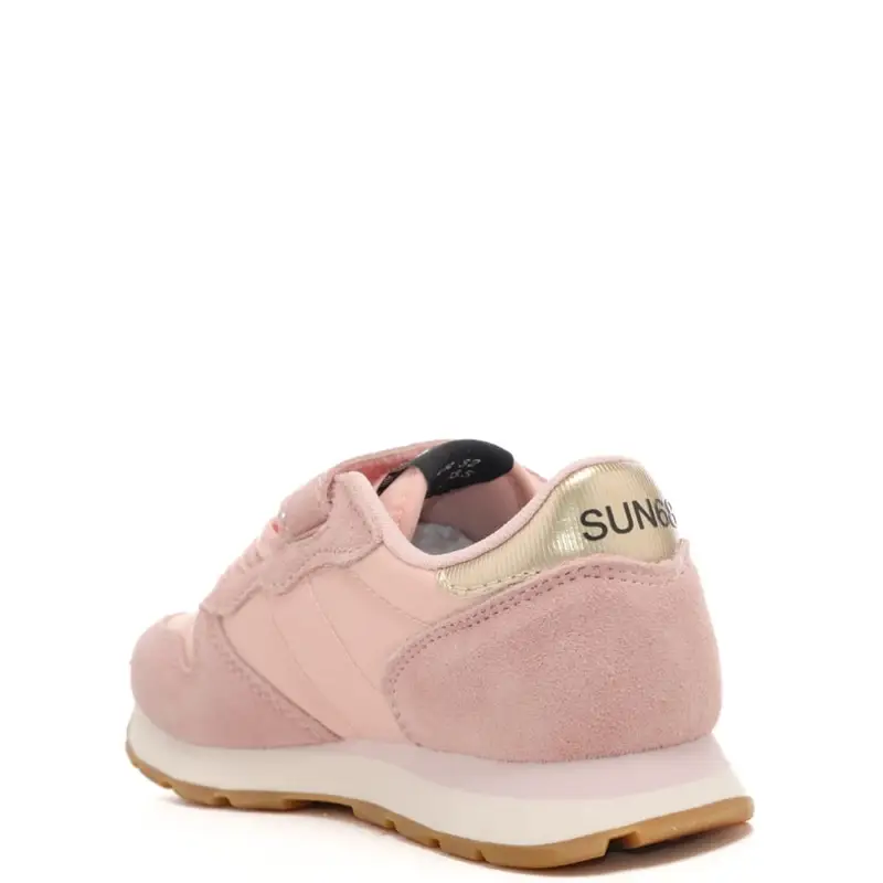 sneakers da bambina con logo ricamato sulla parte esterna rosa miniatura 3