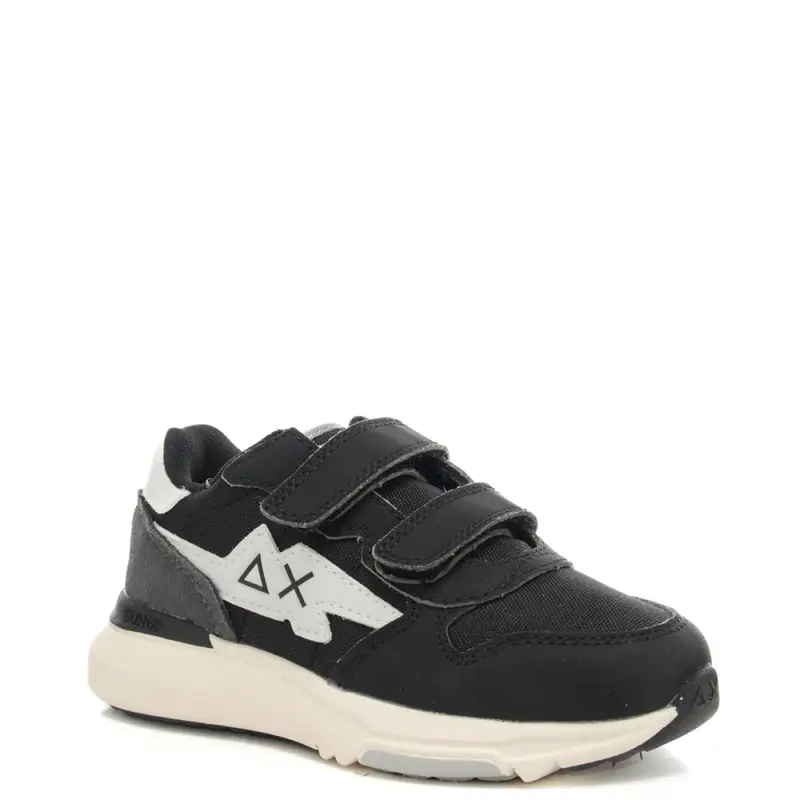 sneakers da bambino con patch logo sulla parte esterna nere miniatura 2