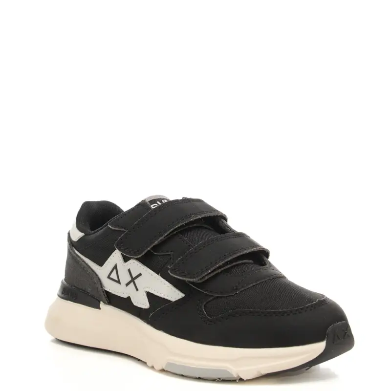 sneakers da bambino con patch logo sulla parte esterna nere miniatura 2