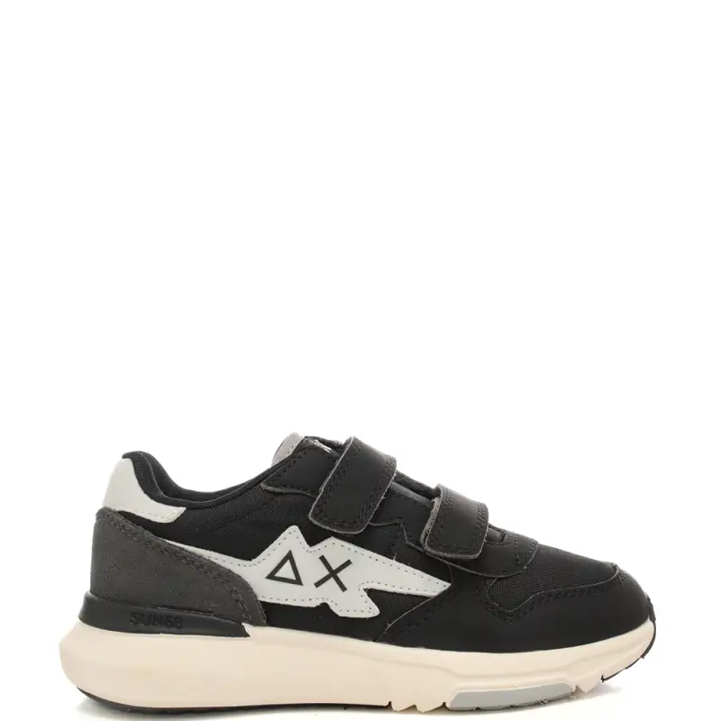 sneakers da bambino con patch logo sulla parte esterna nere