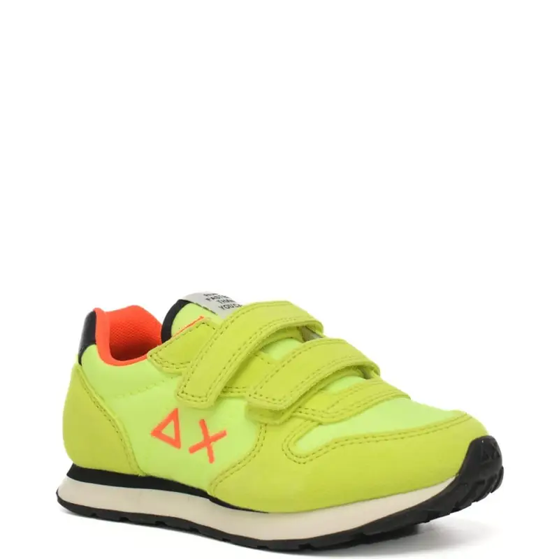 Sun68 sneakers da bimbo tom solid con strappi in velcro giallo fluo miniatura 3