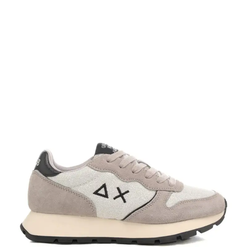 sneakers da donna ally glitter textile con inserti glitterati all over argento