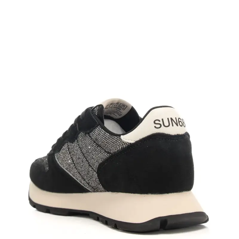 sneakers da donna ally glitter textile con inserti glitterati all over nere miniatura 3