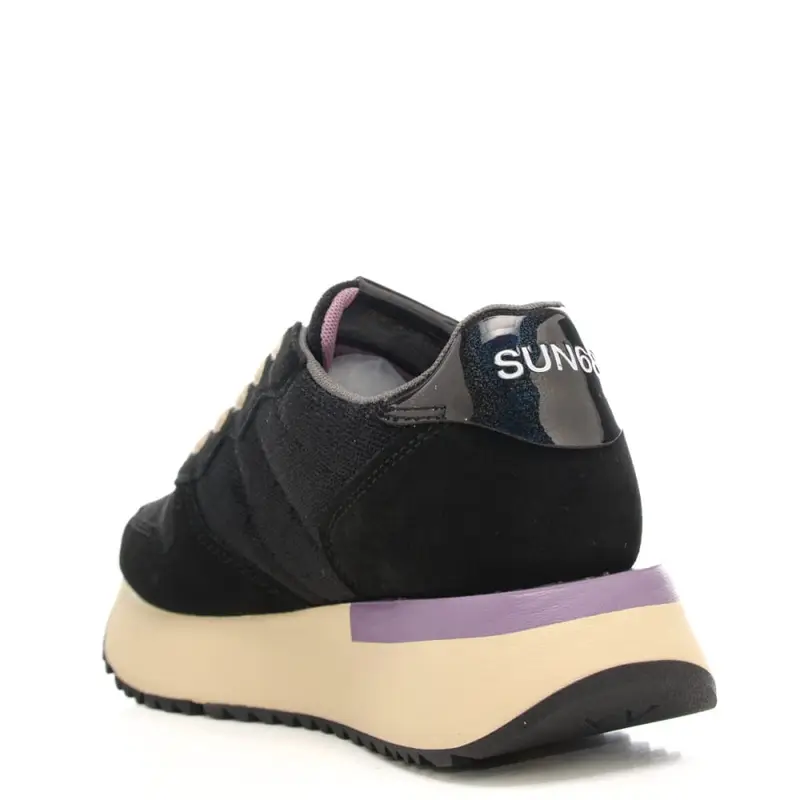 sneakers da donna big stargirl velvet con inserti in suede nere miniatura 3