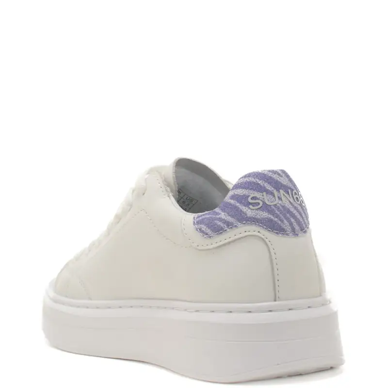 sneakers da donna grace leather con inserto animalier a contrasto sul retro bianco lilla miniatura 2