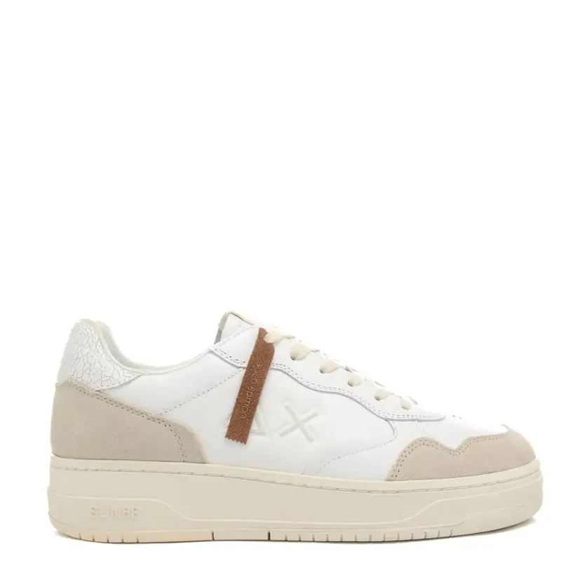 sneakers da uomo big basket con inserti in suede bianche