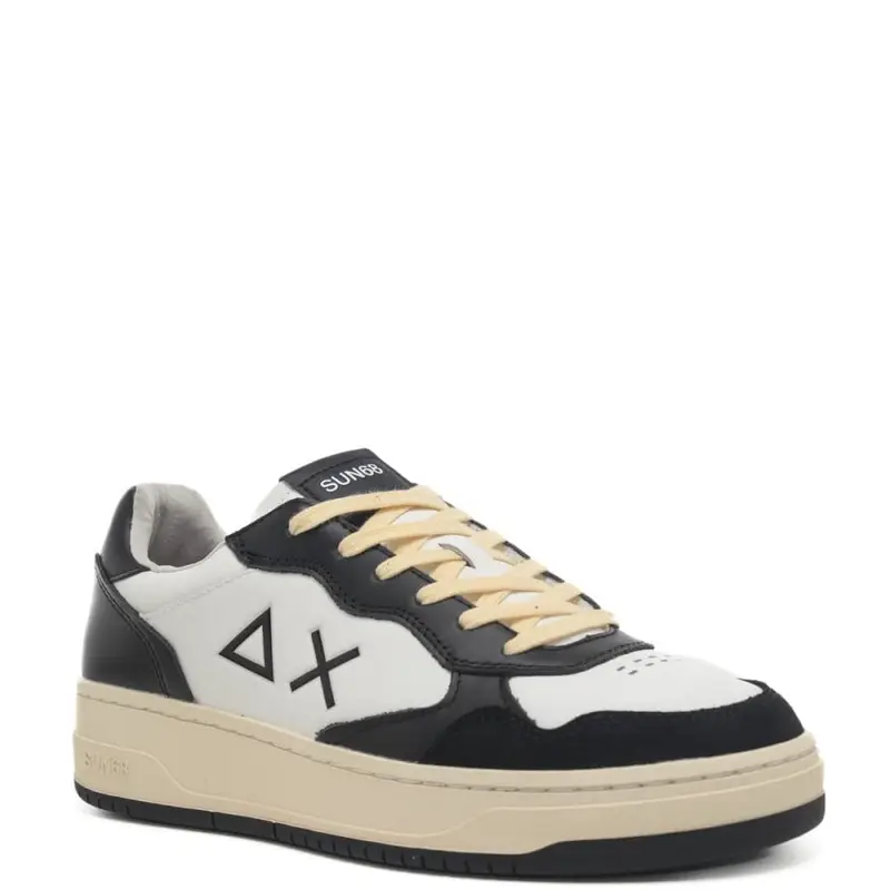 sneakers da uomo big basket in pelle con inserti in camoscio nere miniatura 3