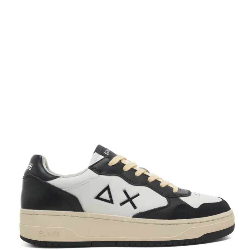 sneakers da uomo big basket in pelle con inserti in camoscio nere