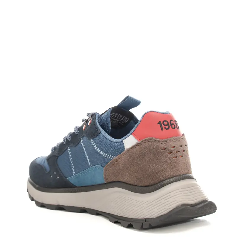 sneakers da uomo fire and camping in tessuto con inserti in camoscio blu navy miniatura 3