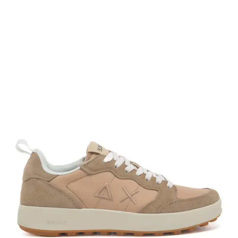 Sun68 sneakers da uomo genius con inserti in suede beige