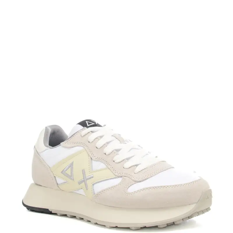 sneakers da uomo jaki bicolor con inserti in suede bianco miniatura 2