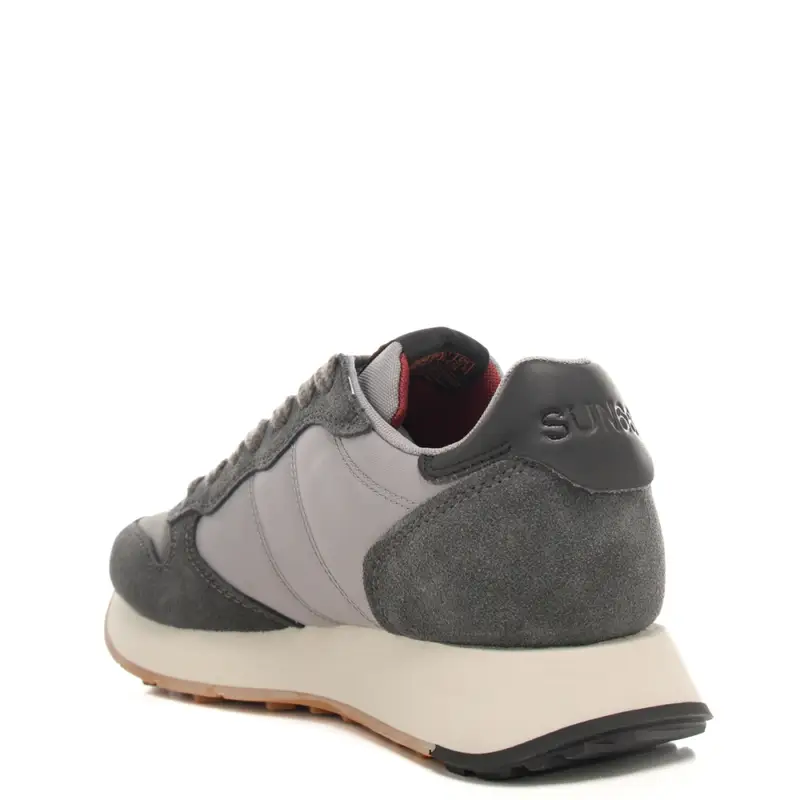 sneakers da uomo jaki bicolor con inserti in suede grigio scuro miniatura 3