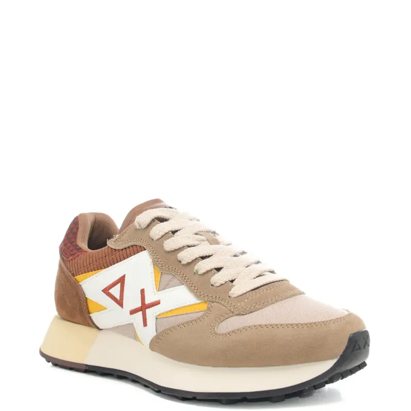 sneakers da uomo jaki winter con inserti in vari tessuti beige scuro miniatura 2