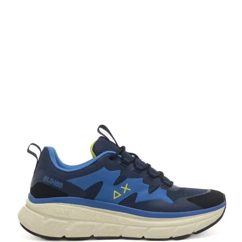 Sun68 sneakers da uomo jupiter sporty in tessuto blu navy