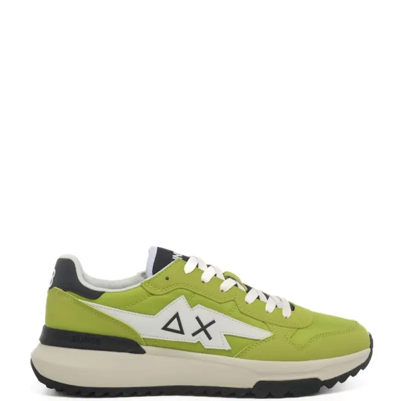 Sun68 sneakers da uomo niki 2.0 solid in tessuto giallo limone