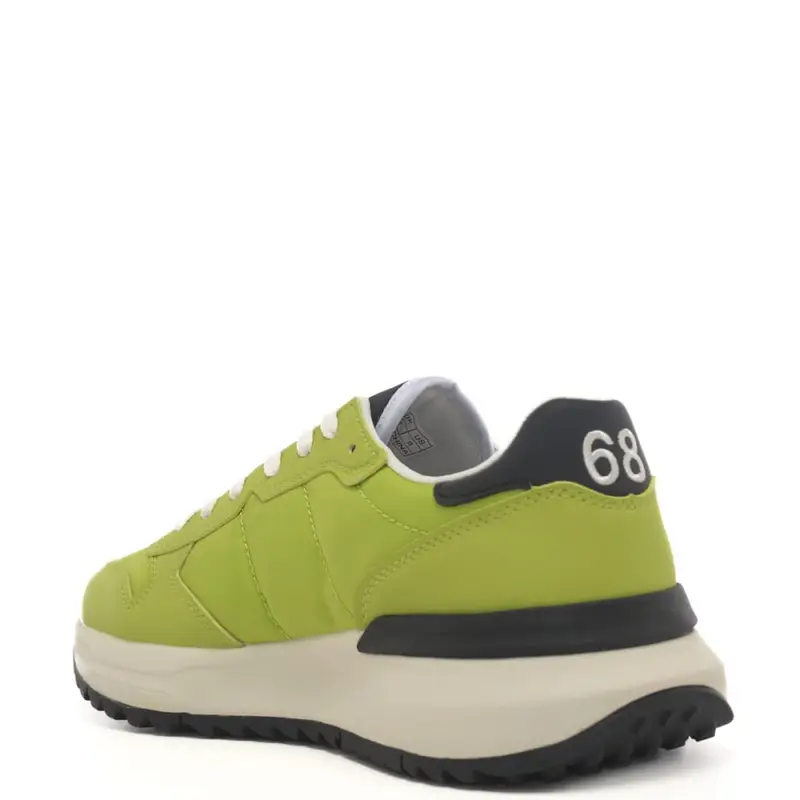 Sun68 sneakers da uomo niki 2.0 solid in tessuto giallo limone miniatura 3