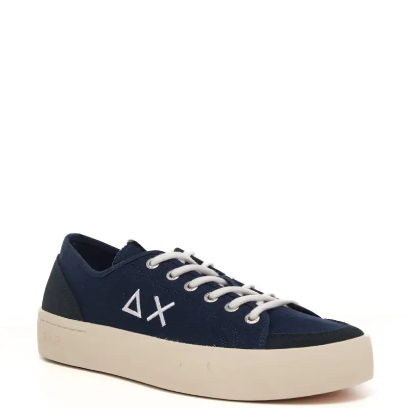 Sun68 sneakers da uomo street canvas con inserti in pelle navy blue miniatura 2