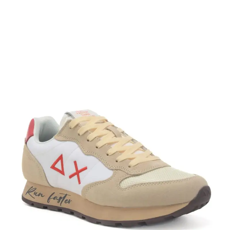 sneakers da uomo tom vintage con inserti in suede bianco rosso miniatura 2