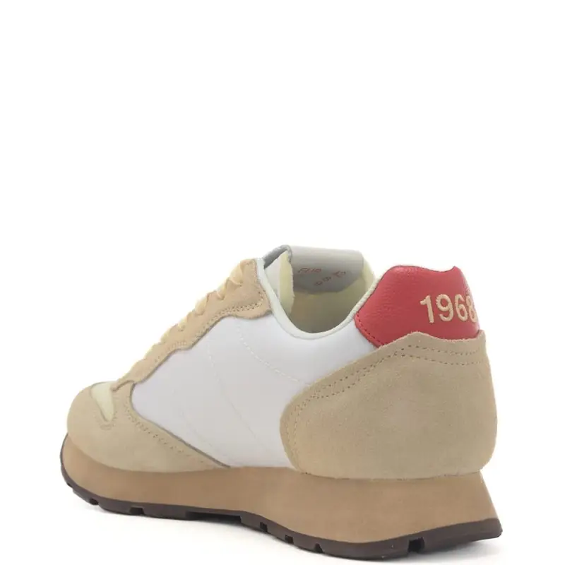 sneakers da uomo tom vintage con inserti in suede bianco rosso miniatura 3