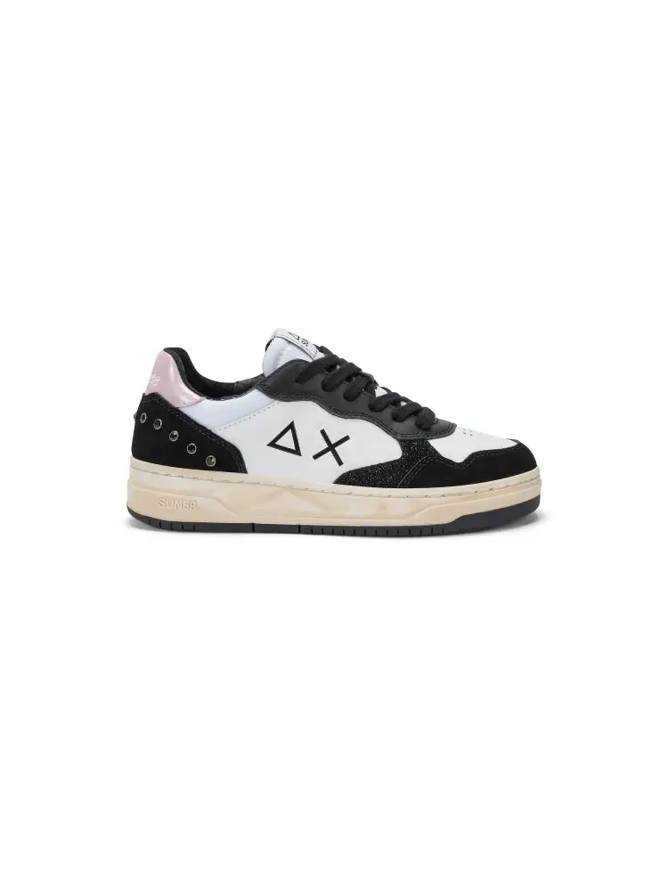 sneakers junior basket love lady bicolor bianco e nero