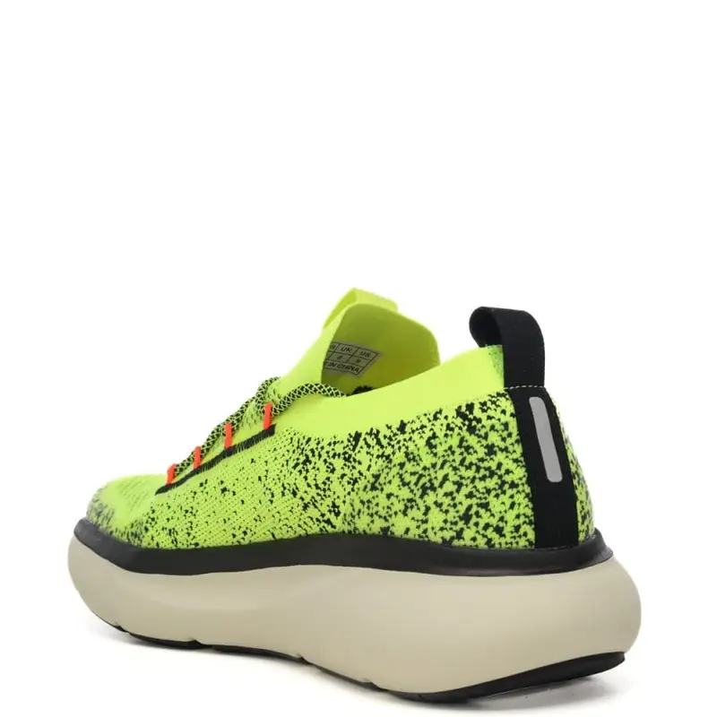 Sun68 sneakers running da uomo jupiter knit con maxi suola giallo fluo miniatura 3