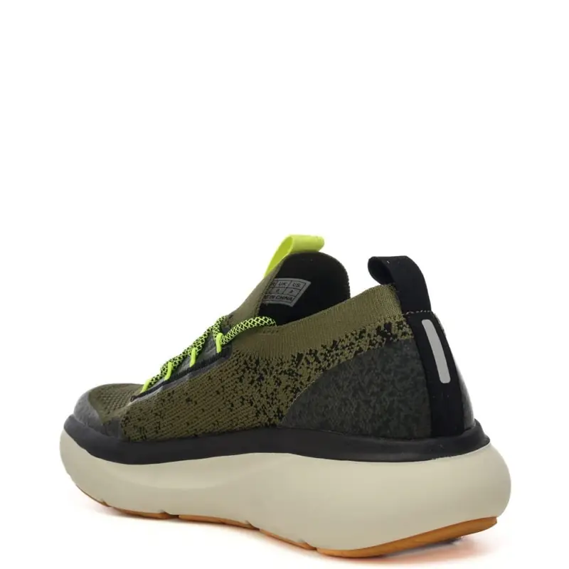 Sun68 sneakers running da uomo jupiter knit con maxi suola verde militare fluo miniatura 2
